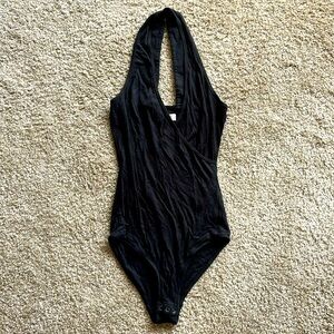 Abercrombie & Fitch Black Ribbed Bodysuit